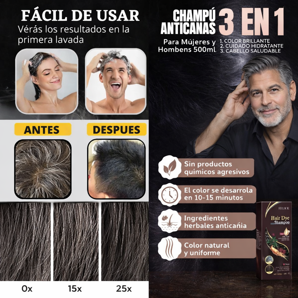 Champú para canas 500ml negro